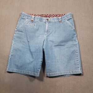 Lee Denim Shorts Womens 12 Medium Blue Sinfully Soft Mid Rise Stretch Bermuda